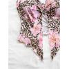 imageMakeMeChic Womens Halter Tops Slit Twist Front Backless Cute Summer Tank TopLeopard
