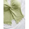 imageMakeMeChic Womens Halter Tops Slit Twist Front Backless Cute Summer Tank TopMint Green