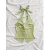 imageMakeMeChic Womens Halter Tops Slit Twist Front Backless Cute Summer Tank TopMint Green