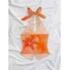 imageMakeMeChic Womens Halter Tops Slit Twist Front Backless Cute Summer Tank TopOrange