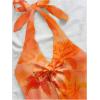 imageMakeMeChic Womens Halter Tops Slit Twist Front Backless Cute Summer Tank TopOrange