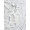 imageMakeMeChic Womens Halter Tops Slit Twist Front Backless Cute Summer Tank TopWhite