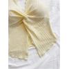 imageMakeMeChic Womens Halter Tops Slit Twist Front Backless Cute Summer Tank TopYellow
