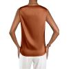 imageMakeMeChic Womens Satin Silk Tank Tops Cowl Neck Sleeveless Camisole Tops Dressy ShirtsBrown