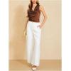 imageMakeMeChic Womens Satin Silk Tank Tops Cowl Neck Sleeveless Camisole Tops Dressy ShirtsBrown B