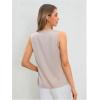 imageMakeMeChic Womens Satin Silk Tank Tops Cowl Neck Sleeveless Camisole Tops Dressy ShirtsBrown a