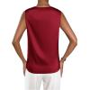 imageMakeMeChic Womens Satin Silk Tank Tops Cowl Neck Sleeveless Camisole Tops Dressy ShirtsBurgundy