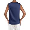 imageMakeMeChic Womens Satin Silk Tank Tops Cowl Neck Sleeveless Camisole Tops Dressy ShirtsCowl Blue