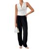 imageMakeMeChic Womens Satin Silk Tank Tops Cowl Neck Sleeveless Camisole Tops Dressy ShirtsWhite