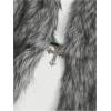 imageMakeMeChic Womens Lepoard Print Halter Tops Y2k Split Asymmetrical Club Crop TopFuzzy Grey