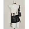 imageMakeMeChic Womens Lepoard Print Halter Tops Y2k Split Asymmetrical Club Crop TopLeopard Print