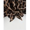 imageMakeMeChic Womens Leopard Print Blouse Tie Front Crew Neck Cap Sleeve Tie Front Summer Casual TopMulticolor