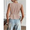 imageMakeMeChic Womens Tie Front V Neck Tank Top Bow Sleeveless Ruffle Hem Crop TopsDusty Pink