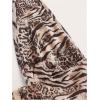 imageMakeMeChic Womens Corset Top Going Out Sexy Halter Top Cheetah Print Backless Deep V Neck TopMulticolor