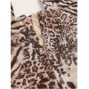 imageMakeMeChic Womens Corset Top Going Out Sexy Halter Top Cheetah Print Backless Deep V Neck TopMulticolor