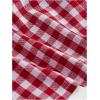 imageMakeMeChic Womens Gingham Print Tank Crop Top Cherry Sleeveless Ruched Summer ShirtsRed and White