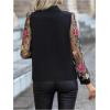 imageMakeMeChic Womens Long Sleeve Shirts Floral Embroidery Mesh Blouse Office Work TopsBlack