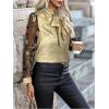 imageMakeMeChic Womens Long Sleeve Shirts Floral Embroidery Mesh Blouse Office Work TopsGold