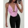 imageMakeMeChic Womens Sexy Deep V Neck Halter Top Backless Going Out Top Y2k Crop TopsPurple