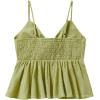 imageMakeMeChic Womens Smocked Peplum Crop Top V Neck Tie Front Boho Sleeveless Shirred CamiLime Green