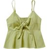 imageMakeMeChic Womens Smocked Peplum Crop Top V Neck Tie Front Boho Sleeveless Shirred CamiLime Green