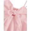 imageMakeMeChic Womens Smocked Peplum Crop Top V Neck Tie Front Boho Sleeveless Shirred CamiPink