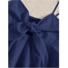 imageMakeMeChic Womens Smocked Peplum Crop Top V Neck Tie Front Boho Sleeveless Shirred CamiPlain Blue