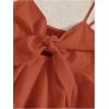 imageMakeMeChic Womens Smocked Peplum Crop Top V Neck Tie Front Boho Sleeveless Shirred CamiRust Brown