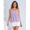 imageMakeMeChic Womens Casual Bow Back Spaghetti Strap Cami Tops Sleeveless Ruffle Summer CamisoleLilac Purple