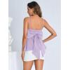 imageMakeMeChic Womens Casual Bow Back Spaghetti Strap Cami Tops Sleeveless Ruffle Summer CamisoleLilac Purple
