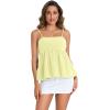 imageMakeMeChic Womens Casual Bow Back Spaghetti Strap Cami Tops Sleeveless Ruffle Summer CamisoleLime Green