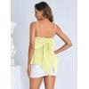 imageMakeMeChic Womens Casual Bow Back Spaghetti Strap Cami Tops Sleeveless Ruffle Summer CamisoleLime Green