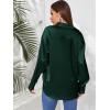 imageMakeMeChic Womens Satin Silk Long Sleeve Blouse Button Down Shirt Casual TopA Dark Green