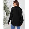 imageMakeMeChic Womens Satin Silk Long Sleeve Blouse Button Down Shirt Casual TopAa Black