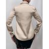 imageMakeMeChic Womens Satin Silk Long Sleeve Blouse Button Down Shirt Casual TopBeige a