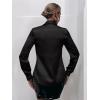 imageMakeMeChic Womens Satin Silk Long Sleeve Blouse Button Down Shirt Casual TopBlack B