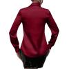 imageMakeMeChic Womens Satin Silk Long Sleeve Blouse Button Down Shirt Casual TopBurgundy