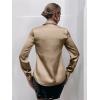 imageMakeMeChic Womens Satin Silk Long Sleeve Blouse Button Down Shirt Casual TopChampagne B