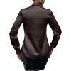imageMakeMeChic Womens Satin Silk Long Sleeve Blouse Button Down Shirt Casual TopCoffee Brown
