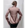 imageMakeMeChic Womens Satin Silk Long Sleeve Blouse Button Down Shirt Casual TopDusty Pink B