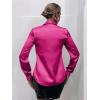 imageMakeMeChic Womens Satin Silk Long Sleeve Blouse Button Down Shirt Casual TopHot Pink