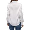 imageMakeMeChic Womens Satin Silk Long Sleeve Blouse Button Down Shirt Casual TopWhite a