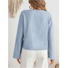imageMakeMeChic Womens Tie Front Tops Bell Sleeve Y2k Deep V Neck Linen Shirt BlouseLight Blue B