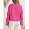 imageMakeMeChic Womens Tie Front Tops Bell Sleeve Y2k Deep V Neck Linen Shirt BlousePink B