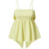 imageMakeMeChic Womens Casual Bow Back Spaghetti Strap Cami Tops Sleeveless Ruffle Summer CamisoleLime Green