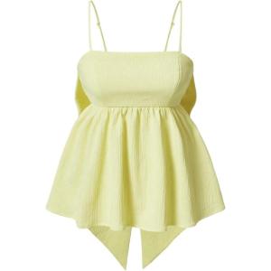 imageMakeMeChic Womens Casual Bow Back Spaghetti Strap Cami Tops Sleeveless Ruffle Summer CamisoleLime Green