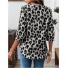 imageMakeMeChic Womens Cheetah Print Top 34 Sleeve Leopard Print Tops Button Down Shirt BlouseGrey