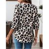imageMakeMeChic Womens Cheetah Print Top 34 Sleeve Leopard Print Tops Button Down Shirt BlouseKhaki