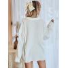 imageMakeMeChic Womens Oversized Button Down Shirts Collared Button Up Shirt Blouse TopWhite