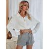 imageMakeMeChic Womens Oversized Button Down Shirts Collared Button Up Shirt Blouse TopWhite